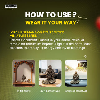 Lord Hanumana on Pyrite Geode I Miniature Series