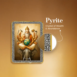 Lord Vishwakarma Pyrite Plate [Rectangle Plate]