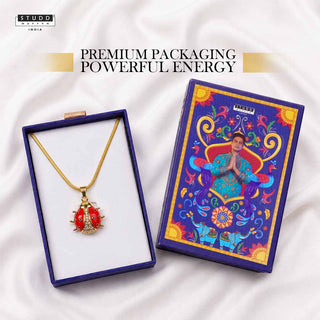 Lucky Ladybug Pendant - 24K Gold Plated [ With Velore Snake Chain]