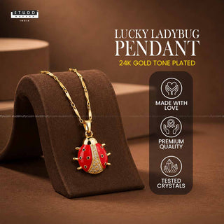 Lucky Ladybug Pendant - 24k Gold Tone Plated