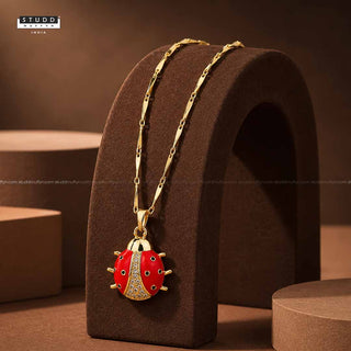 Lucky Ladybug Pendant - 24k Gold Tone Plated