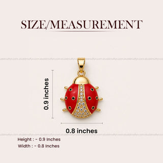 Lucky Ladybug Pendant - 24k Gold Tone Plated