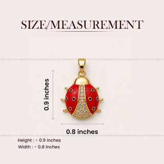 Lucky Ladybug Pendant - 24K Gold Toned