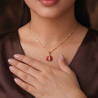 Lucky Ladybug Pendant - 24k Gold Tone Plated