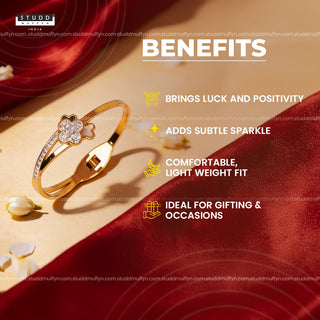 Lumière Clover Cuff - 18K Gold Tone Plated Bracelet