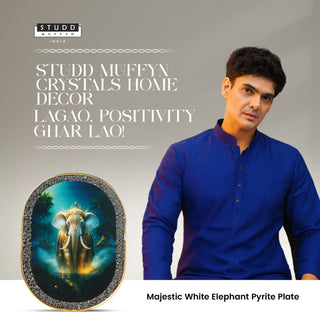 Majestic White Elephant Pyrite Plate [ Rounded Rectangle ]