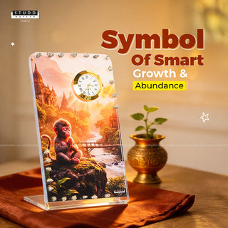 Vanara In Dhyan Pyrite Crystal Table Clock