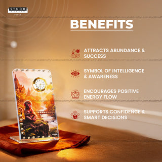 Vanara In Dhyan Pyrite Crystal Table Clock