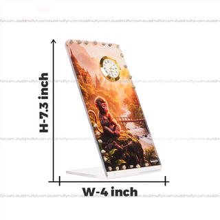 Vanara In Dhyan Pyrite Crystal Table Clock