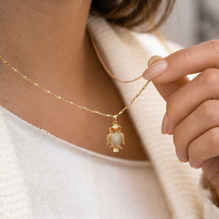 The protection OWL pendant - 24k Gold Tone Plated