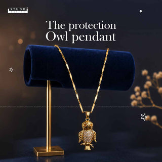 The protection OWL pendant - 24k Gold Tone Plated