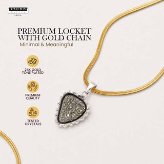 Peru Pyrite Pendant & Tiger eye Pencil Pendent with Chain
