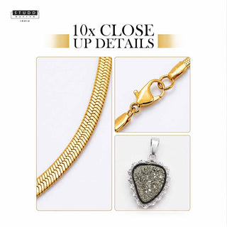 Peru Pyrite Pendant & Tiger eye Pencil Pendent with Chain