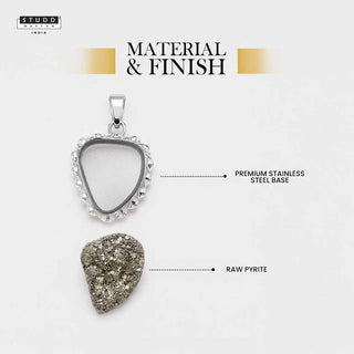 Peru Pyrite Pendant & Tiger eye Pencil Pendent with Chain