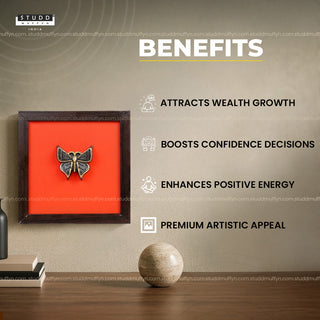 Pyrite 3D Butterfly Wall Art [Complementary Wooden Frame]