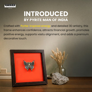 Pyrite 3D Butterfly Wall Art [Complementary Wooden Frame]