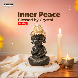 Pyrite Baby Buddha on Selenite Coaster