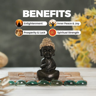 Pyrite Baby Buddha on Selenite Lotus