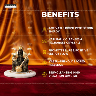 Pyrite Hanuman Ji on Selenite Coaster