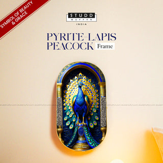 Pyrite–Lapis Peacock Frame [ Capsule Shape ]