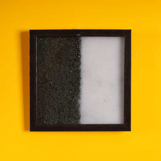 Pyrite & Selenite Dust Plate (Complimentary wooden frame)