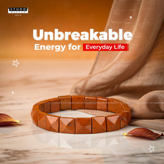 Red Jasper Square Pyramid Bracelet