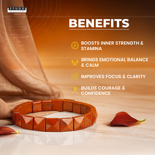 Red Jasper Square Pyramid Bracelet