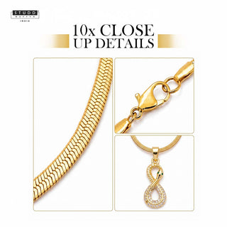Revival Venom Loop Pyrite Pendant – 24K Gold Tone Plated [With Chain]