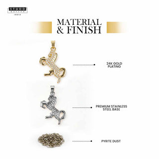 Ride Your Destiny Horse Pendant - 24k Gold Toned