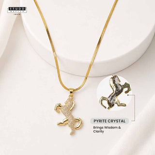 Ride Your Destiny Horse Pendant - 24k Gold Toned