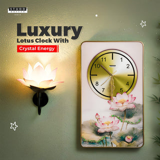 Rose Quartz-Aventurine Lotus Clock