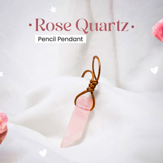 ⁠Rose Quartz Pencil Pendant