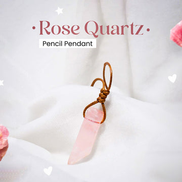 ⁠Rose Quartz Pencil Pendant