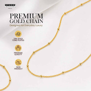Golden Satellite Chain - 24K Gold Plated [ Pack of 2 ]