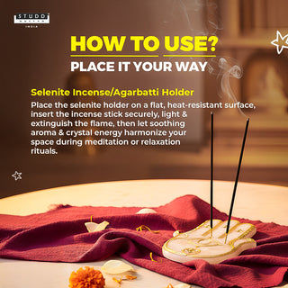 Selenite Incense/Agarbatti Holder