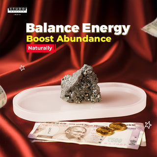 Selenite Recharging Plate With Pyrite Geode