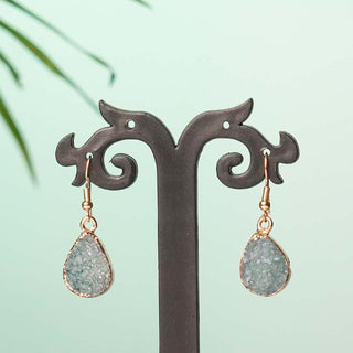 Drusy Stone Earrings Blue