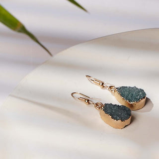 Drusy Stone Earrings Blue