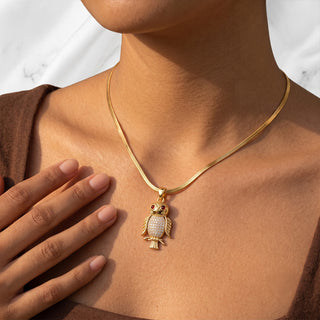 The Protection OWL pendant - 24K Gold Toned