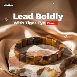 Tiger Eye Square Pyramid Bracelet