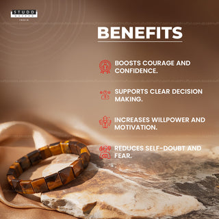 Tiger Eye Square Pyramid Bracelet