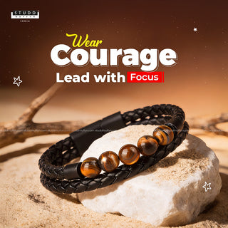 Tiger Eye Vegan Leather Bracelet