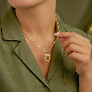 Turtle of Abundance Pendant - 24k Gold Tone Plated