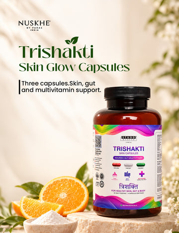 Trishakti Glutathione Skin Glow Capsules | Skin + Gut + Multivitamin | 90 Veg Capsules for Men & Women