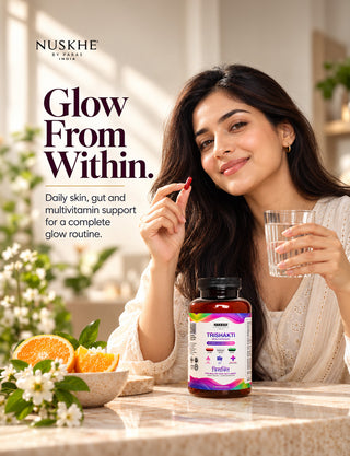 Trishakti Glutathione Skin Glow Capsules | Skin + Gut + Multivitamin | 90 Veg Capsules for Men & Women