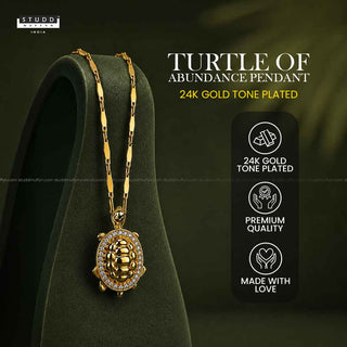 Turtle of Abundance Pendant - 24k Gold Tone Plated