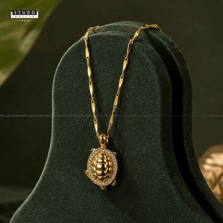 Turtle of Abundance Pendant - 24k Gold Tone Plated