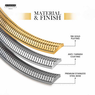 VELORE Snake Chain – 18K Gold Tone Plated (Pack of 2)