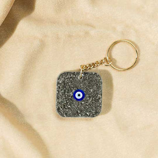 Evil Eye Pyrite Keyring