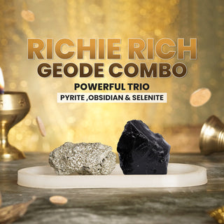 Richie Rich Geode Combo With Selenite Plate